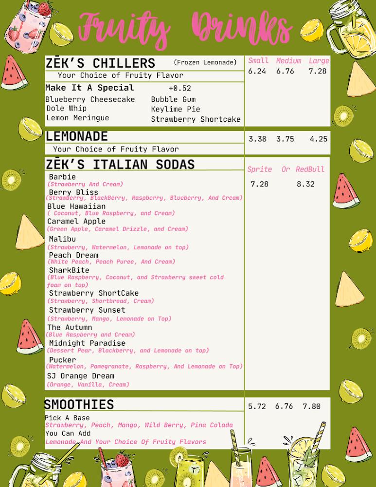 Zek's 37 Menu image 2